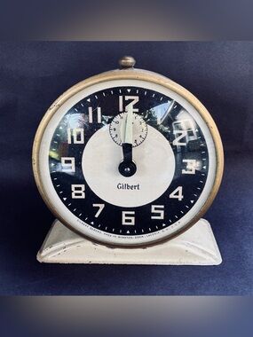 Vintage Black and Cream Gilbert Table Clock